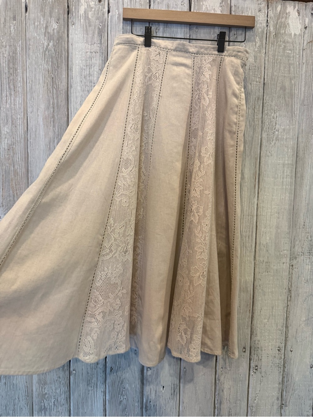 Coldwater Delicate Lace-Panel A-Line Skirt with Flared Silhouette